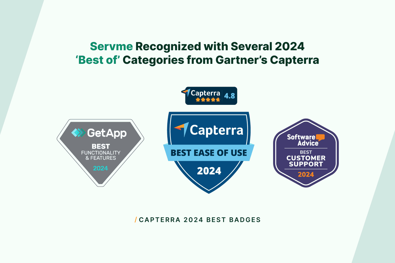 Servme Awarded Several ‘Best of’ Categories from Gartner’s Capterra