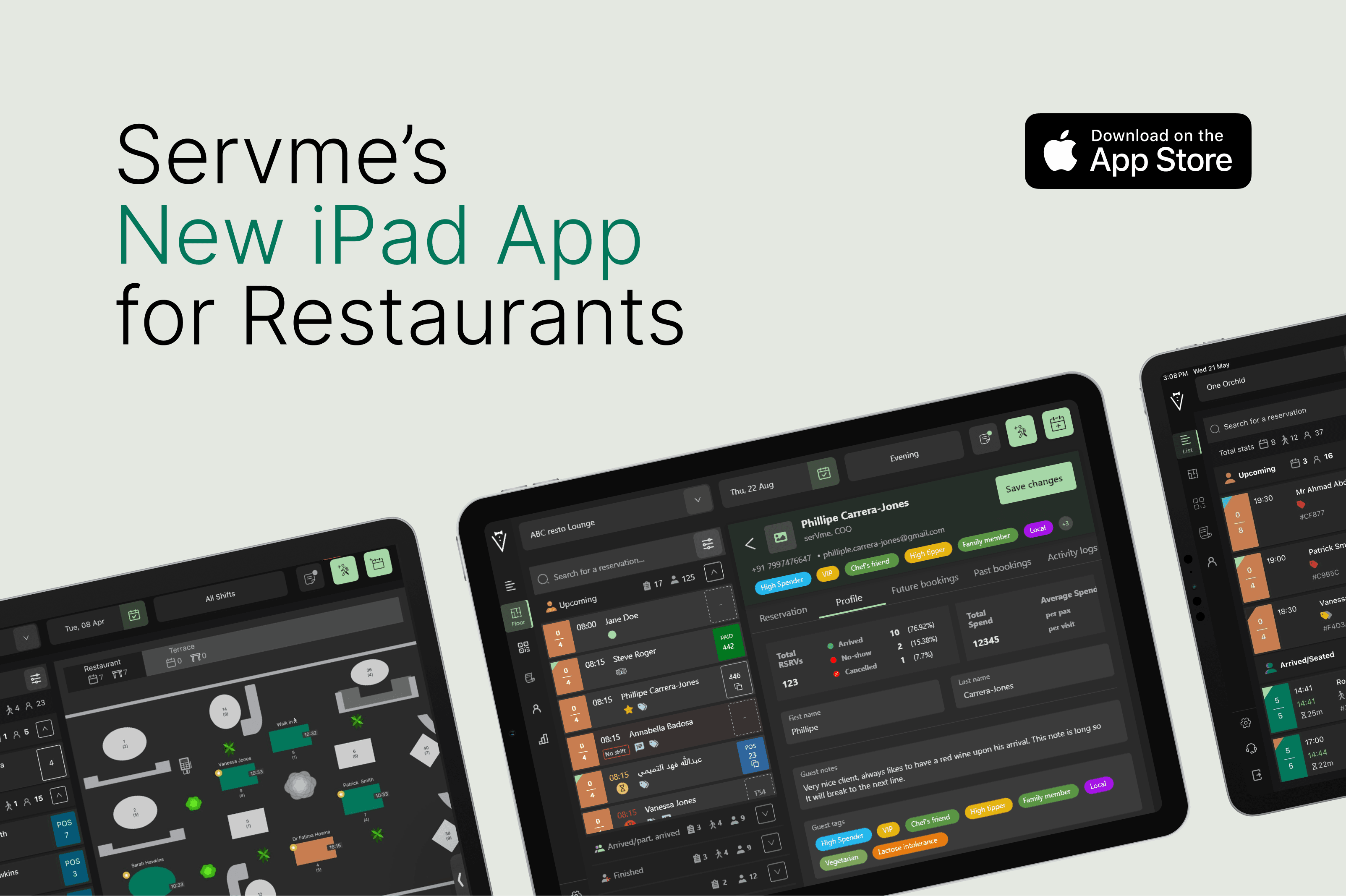 Servme iPad App: Real-Time Guest & Floor Management for Restaurants